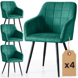 RAUMHIRSCH FURNITURE ČALOUNĚNÁ ŽIDLE, sada 4 ks, kovové nohy, zelená, černá, x 54/82/58 obraz