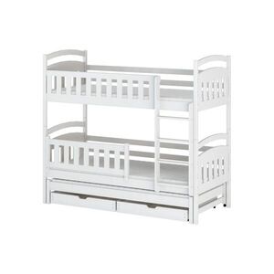 Kids Collective PATROVÁ postel 90x200 cm s výsuvnou postelí a dvěma zásuvkami v bílé barvě obraz