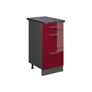 Vicco SPODNÍ SKŘÍŇKA KUCHYŇSKÉ LINKY R-Line Červená vysoký lesk 40 cm se zásuvkami, PD Antracit obraz