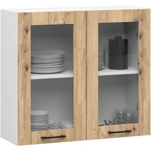 RAUMHIRSCH FURNITURE ZÁVĚSNÁ SKŘÍŇ Bílá, dub Artisan 72/80/30, 5 obraz