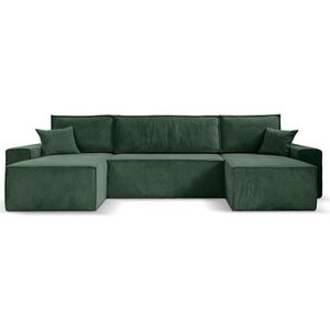 Beautysofa SEDACÍ SOUPRAVA Hektor U s funkcí spaní, 377 cm, tmavě zelená obraz