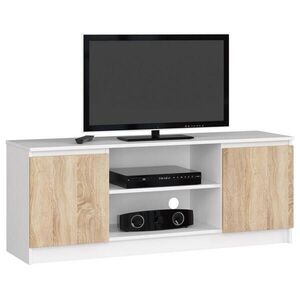 RAUMHIRSCH FURNITURE NÍZKÁ SKŘÍŇ Bílá, dub Sonoma 55/140/40 obraz