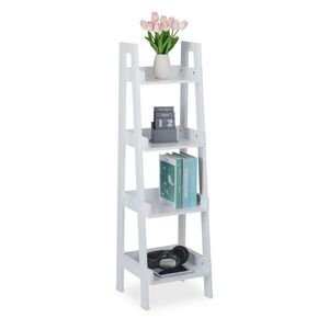 Relaxdays REGÁL Bílý žebříkový design 4 úrovně MDF obraz
