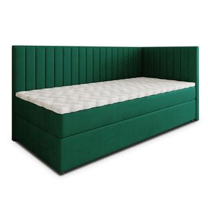 MASSENO AMERICKÁ POSTEL ARIS 90x200 cm, s matrací a úložným prostorem, tmavě zelená obraz