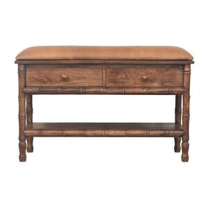 Artisan Furniture PŘÍSTAVNÍ STŮL Povrchová úprava ve zlaté barvě teakového dřeva, 1 otevřená police uprostřed, hnědá obraz