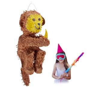 Relaxdays PINATA Hnědá Žlutá opice k zavěšení obraz