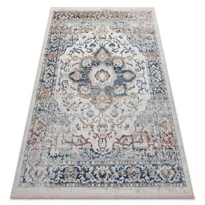 rugsX DISTIN 0834A tmavě modrá / modrá / žlutá / terakota moderní koberec - Ornament, vintage, třásně 80/150 cm obraz