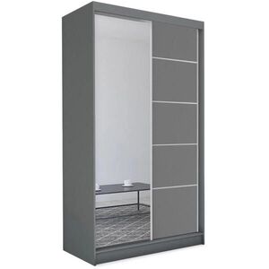 Beautysofa SKŘÍŇ s posuvnými dveřmi Marika 120/216/61 grafit se zrcadlem a zásuvkami obraz