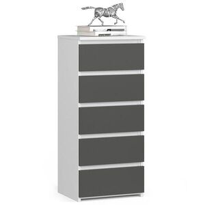 RAUMHIRSCH FURNITURE KOMODA bílá, grafitově šedá 92/40/35 obraz