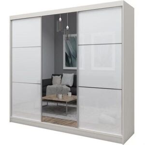 Beautysofa SKŘÍŇ s posuvnými dveřmi Viva II 240/216/61 kašmír s Lacobel sklem a zásuvkami obraz