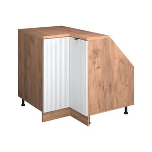 Vicco ROHOVÁ KUCHYŇSKÁ SKŘÍŇKA POD ŠIKMOU STŘECHU R-Line Bílé zvlnění 75.6 cm s 1 dveřmi, korpus skříně hloubka 60 cm obraz