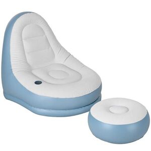 Outsunny NAFUKOVACÍ SOFA, bílá+modrá, plast obraz