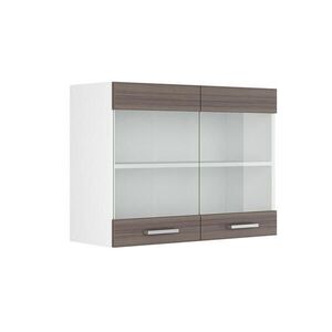 Vicco SKLENĚNÁ KUCHYŇSKÁ SKŘÍŇKA R-Line Ušlechtilá šedá 80 cm obraz