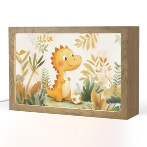 OnlyWow NOČNÍ LAMPIČKA Dino - Fotbal - Orange 30x20 cm obraz