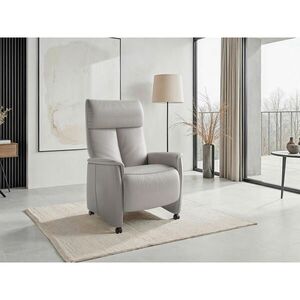 Sit & More RELAXAČNÍ KŘESLO, kůže, světle šedá obraz