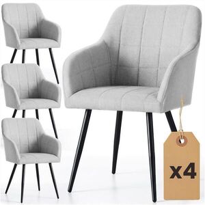 RAUMHIRSCH FURNITURE ČALOUNĚNÁ ŽIDLE, sada 4 ks, kovové nohy světle šedé, černé, X 54/82/58 obraz