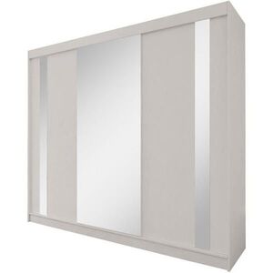 Beautysofa SKŘÍŇ s posuvnými dveřmi Gaja II 240/216/61, kašmír se zrcadlem a zásuvkami obraz