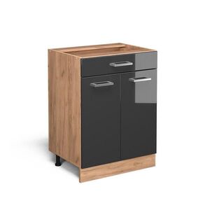 Vicco SPODNÍ SKŘÍŇKA KUCHYŇSKÉ LINKY R-Line Antracitový vysoký lesk 60 cm se zásuvkou, bez pracovní desky obraz