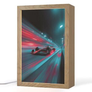 OnlyWow NOČNÍ LAMPIČKA Závodní auto - Červená - Rychlost 20x30 cm obraz