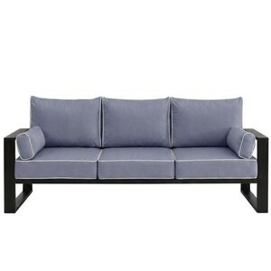 Beautysofa RELAXAČNÍ pohovka Verdino 3místná s kovovým rámem 215 cm, modrošedý obraz