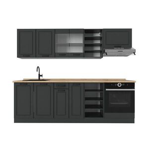 Vicco KUCHYŇSKÝ KOUT R-Line Antracitový venkovský dům/antracit 240 cm , PD Dub obraz