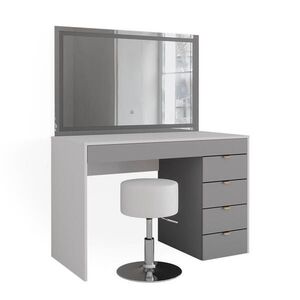 Vicco TOALETNÍ STOLEK Elise Bílá/šedá/šedá 115 cm s LED zrcadlem a stoličkou obraz