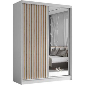 Beautysofa SKŘÍŇ s posuvnými dveřmi Helix 160/216/61 bílá + dub Artisan obraz