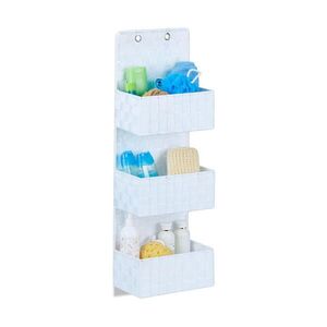 Relaxdays ORGANIZÉR Bílý závěsný látkový 3 koše 75 cm obraz