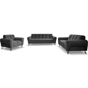 Beautysofa SEDACÍ souprava Volare (pohovky + křeslo), bez funkce spaní, antracit obraz