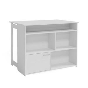 Vicco BAROVÝ STŮL Dominic Bílá 116 x 37 cm 4x otevřené přihrádky a 1x dveře obraz