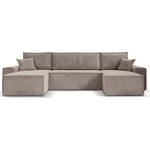 Beautysofa SEDACÍ SOUPRAVA Hektor U s funkcí spaní, 377 cm, cappuccino obraz