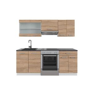 Vicco KUCHYŇSKÝ KOUT R-Line Sonoma/bílá 200 cm , PD Antracit obraz