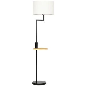 HOMCOM STOJACÍ LAMPY, stojací lampa s odkládací plochou, 40 W stojací lampa s USB portem, krémová obraz