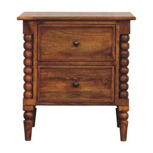 Artisan Furniture NOČNÍ SKŘÍŇKA Marlowe rýhovaná, 2 zásuvky, tmavě hnědá obraz