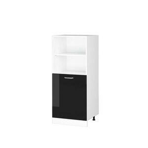 Vicco UNIVERZÁLNÍ SPÍŽNÍ SKŘÍŇKA R-Line Černý vysoký lesk 60 cm s otevřenými policemi a dvířky obraz