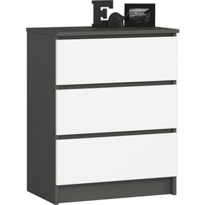 RAUMHIRSCH FURNITURE KOMODA Grafitově šedá, bílá 77/60/40 obraz