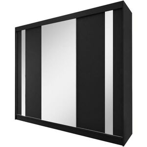 Beautysofa SKŘÍŇ s posuvnými dveřmi Gaja 240/216/61, černá se zrcadlem a zásuvkami obraz