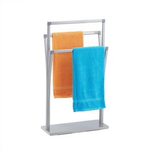 Relaxdays DRŽÁK na ručníky stříbrný železo 3-ramenný 86, 5 cm obraz