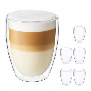 Relaxdays SKLENICE Transparentní 6dílná-sada 350 ml obraz