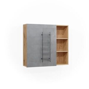 Vicco KOUPELNOVÁ ZRCADLOVÁ SKŘÍŇKA Rudi Dub 90 x 80.9 cm s dvířky a otevřenými přihrádkami obraz