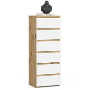 RAUMHIRSCH FURNITURE KOMODA Dub Artisan, bílá 109/40/35 obraz