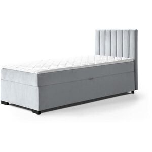 Beautysofa ČALOUNĚNÁ postel Eric 104/207/105, světle šedá obraz
