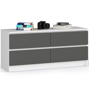 RAUMHIRSCH FURNITURE KOMODA bílá, grafitově šedá 55/120/40 obraz