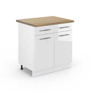 Vicco SPODNÍ SKŘÍŇKA KUCHYŇSKÉ LINKY Fame-Line Bílá vysoký lesk 80 cm , PD Dub obraz