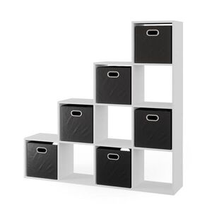 Vicco SCHODIŠŤOVÝ REGÁL Bílá 142.5 x 140 cm se 6 skládacími boxy obraz