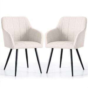 RAUMHIRSCH FURNITURE ČALOUNĚNÁ ŽIDLE, sada 2 ks, kovové nohy, krémová, černá 54/82/58 obraz