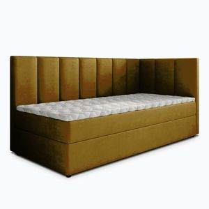MASSENO AMERICKÁ POSTEL BEVE 90x200 cm, s matrací a úložným prostorem, žlutá obraz
