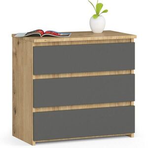 RAUMHIRSCH FURNITURE KOMODA dub Artisan, grafitově šedá 57/60/35 obraz