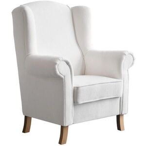 Beautysofa KŘESLO UŠÁK Leonardo béžové, bouclé látka obraz