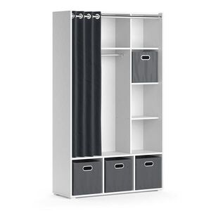 Vicco ŠATNÍ SKŘÍŇ Luigi Bílá 38 x 178.1 cm Se skládacími boxy (šedé) obraz